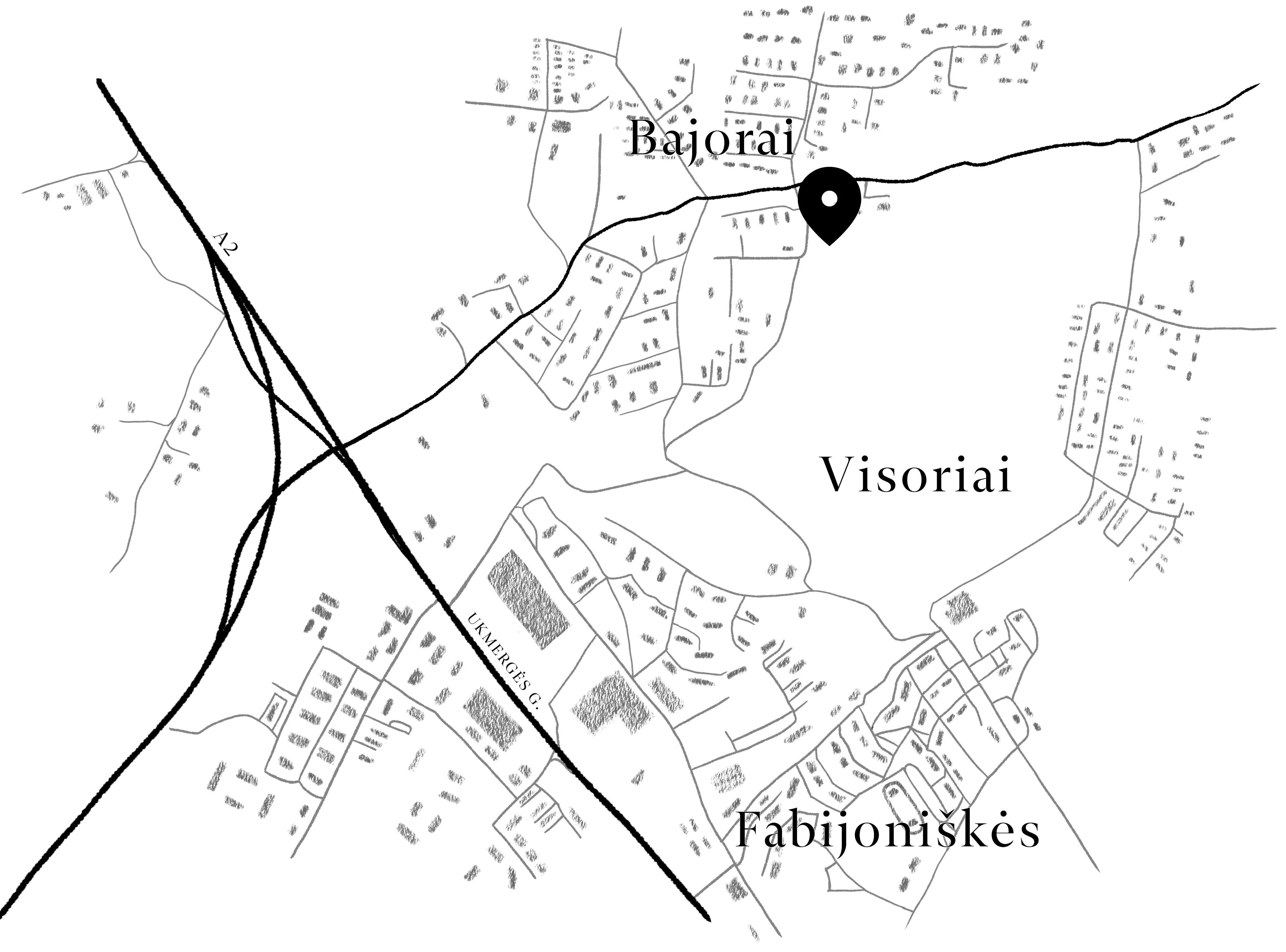Bradūno g. 8 stilizuotas žemėlapis